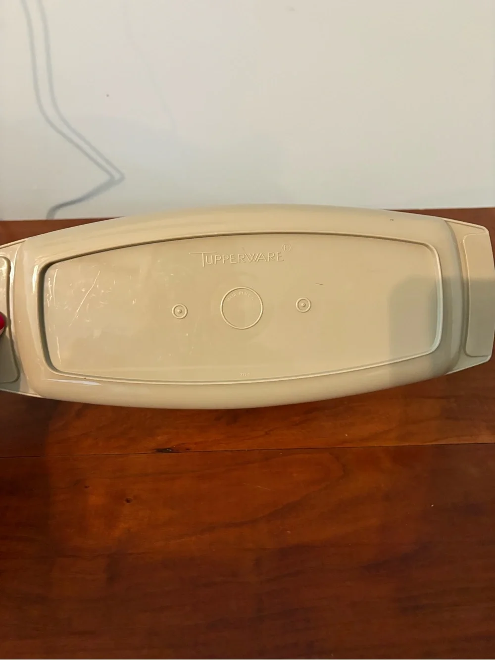 Vintage Tupperware Serving Tray & Snack Container Set Almond Beige